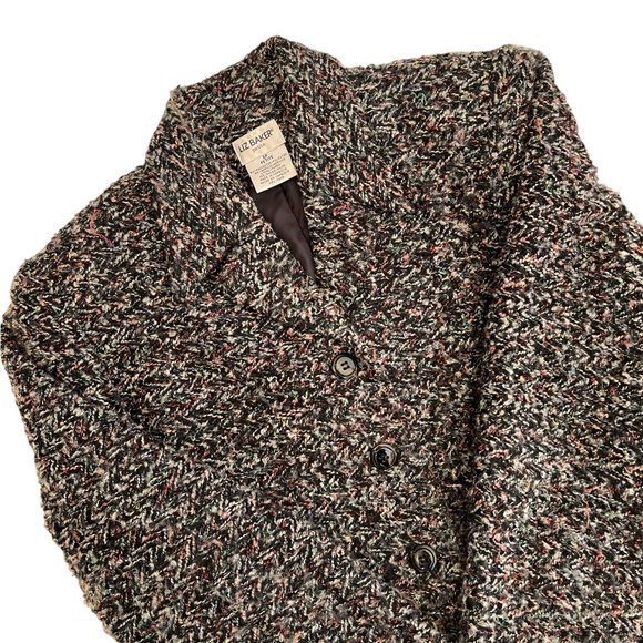 Liz Baker Jackets & Blazers - Liz Baker Petite Bouclé Tweed Jacket Blazer Black Multicolor Size 6P